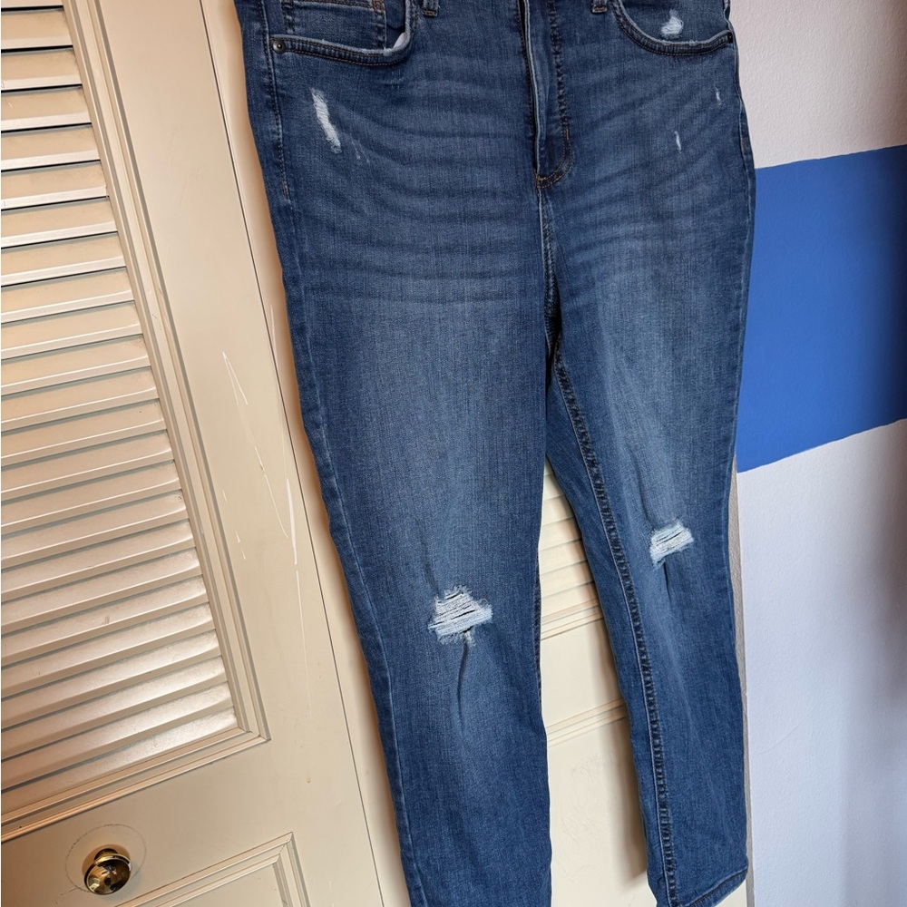 LC Lauren Conrad Dark Blue Distressed Skinny Jeans